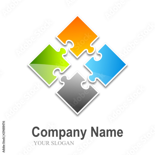 logo puzzle (4 pieces split multi-colors)