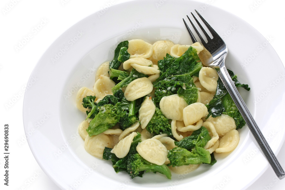 orecchiette con le cime di rapa , italian food orecchiette con le cime di rapa , italian food