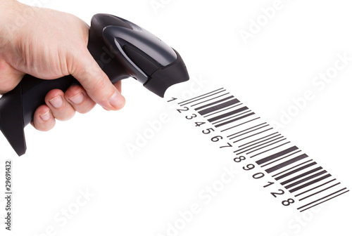 Bar code reader (scanner) isolated on white background photo