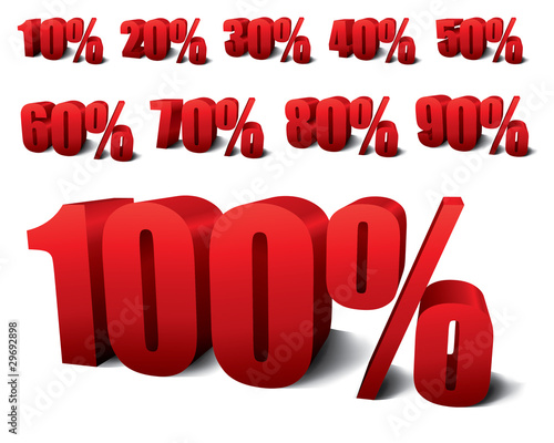 collection of discount numbers isolated on white background