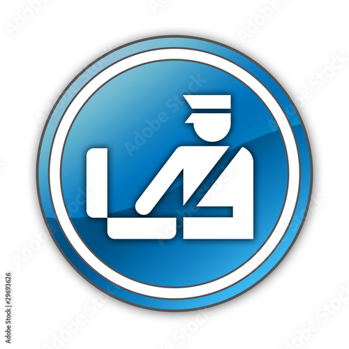 Glossy Button "Customs Symbol"