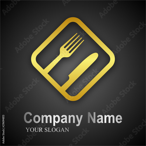 logo cooking (rounded square gold, black background)