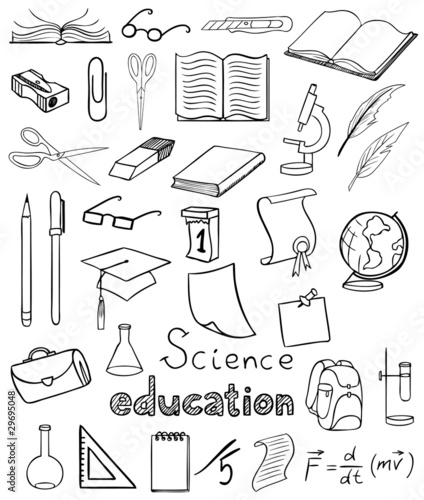 science and education icons vector collection