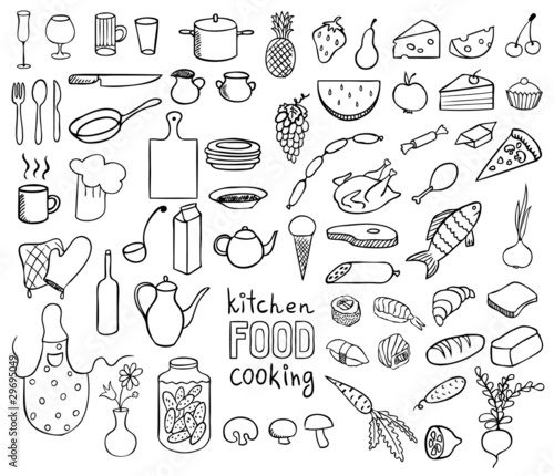 Food and cooking icons vector collection