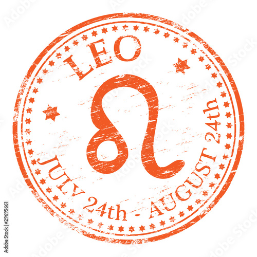 "LEO" Star sign rubber stamp illustration