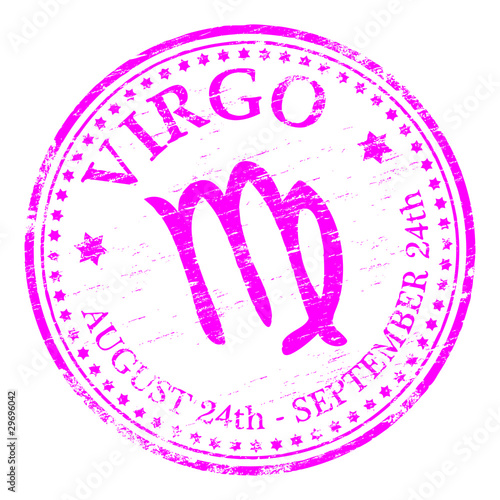 "VIRGO" Star sign rubber stamp illustration