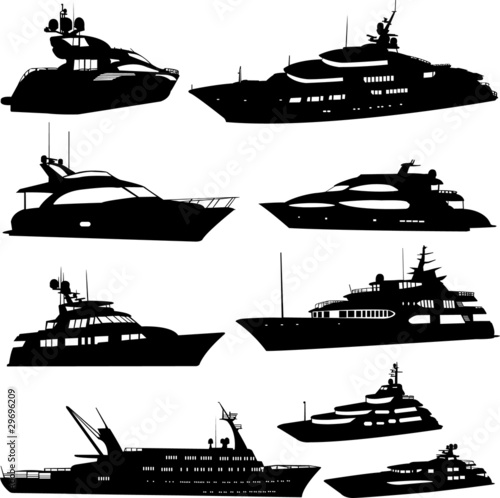 motor yacht collection vector