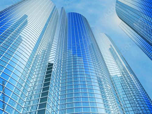 Office building on a background of the blue sky