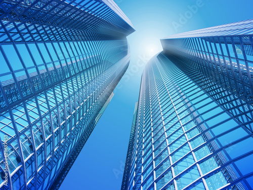 Office building on a background of the blue sky