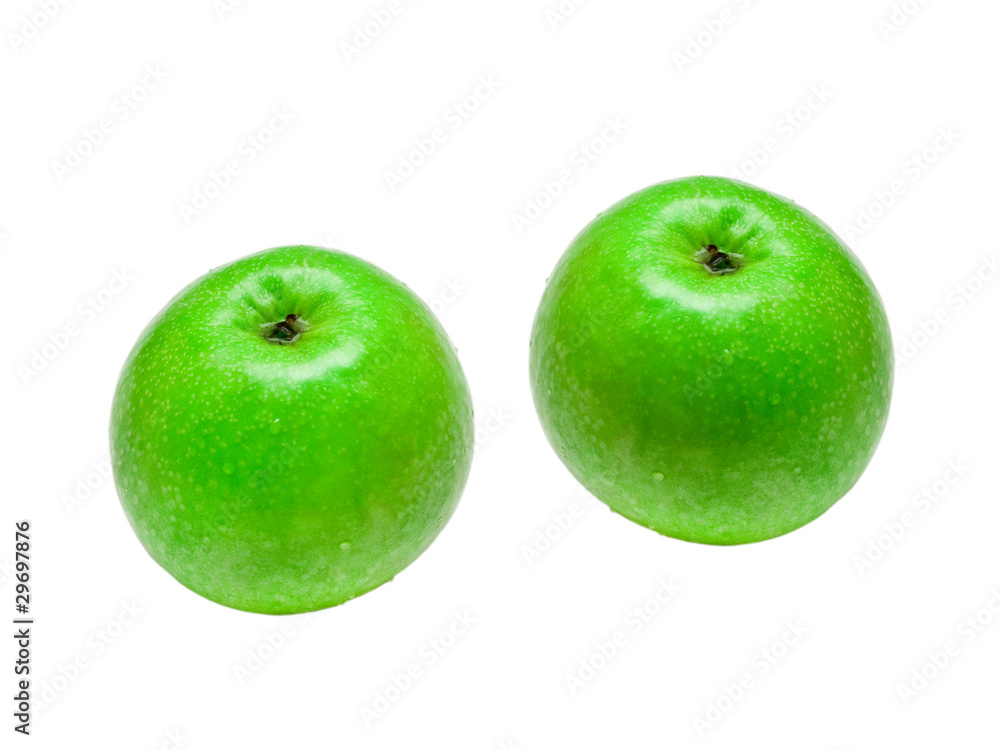 two green apples, isolated on white background two green apples, isolated on white background
