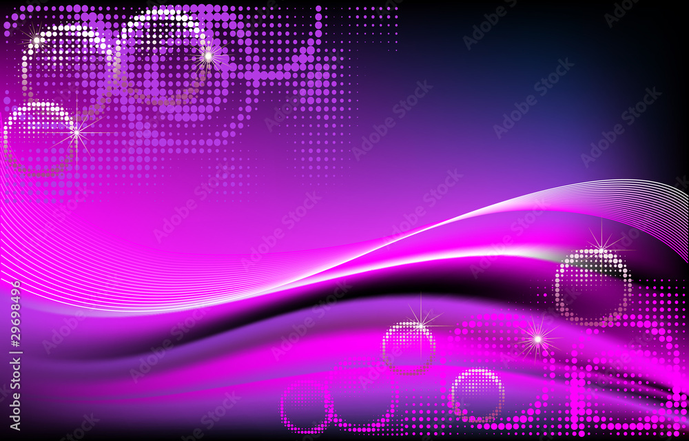 Abstract waves and circles background with stars Abstract waves and circles background with stars