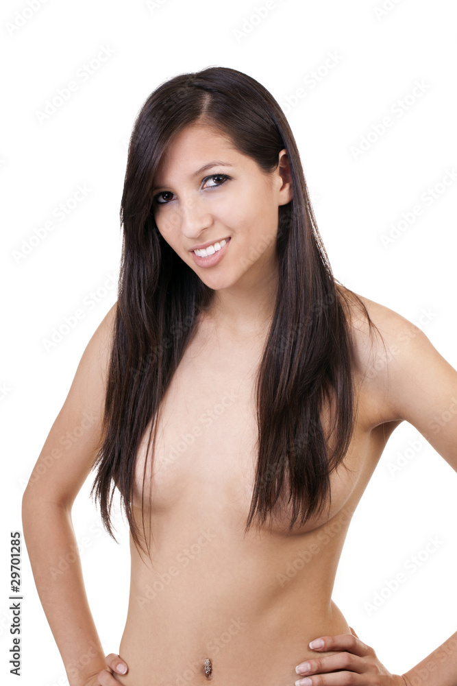 Self-confident young topless woman hair covering breasts Stock Photo |  Adobe Stock