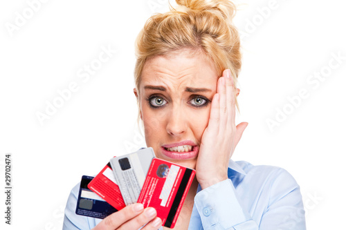 Credit Crunch - Young Woman with Money Problems