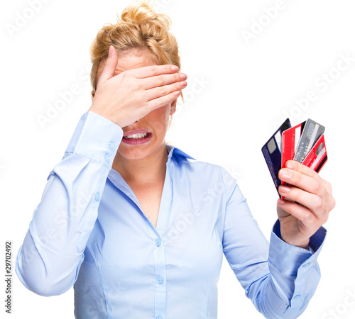 Credit Crunch - Young Woman with Money Problems