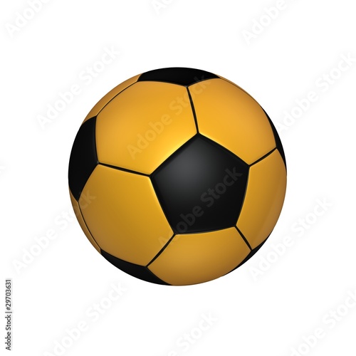 yellow soccer ball isolated on white background
