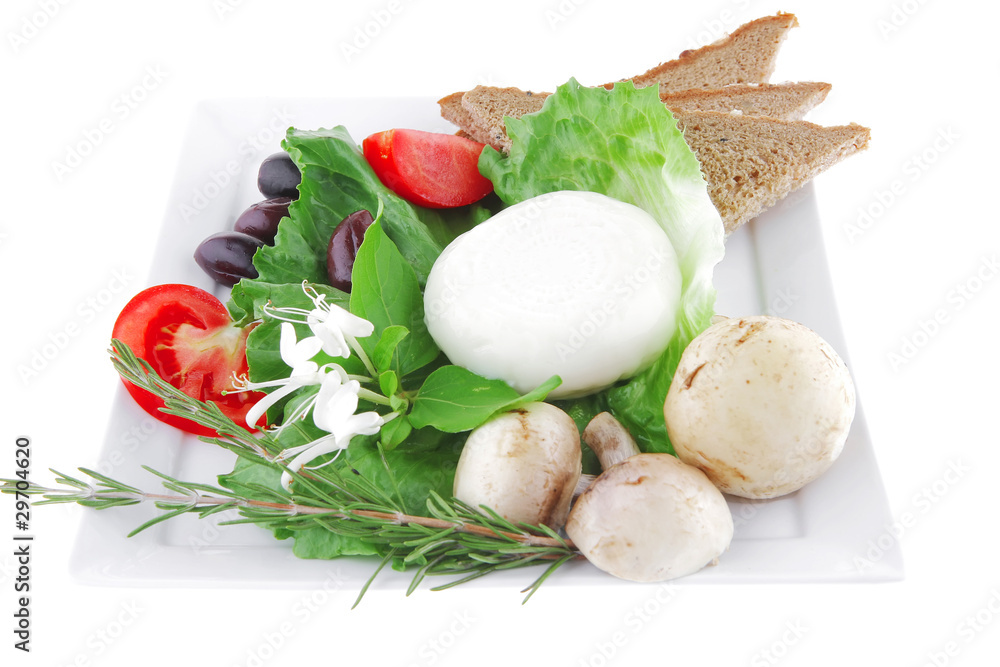 salad and low fat cheese