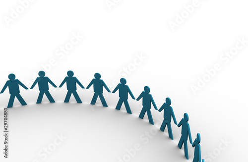 people holding hands in a big circle