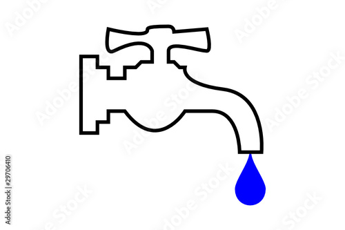 grifo con gota de agua