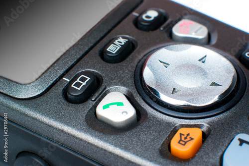 enlarged keyboard of telephone with joystick