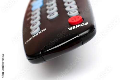 black remote control on white background
