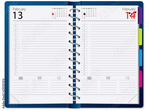 Notebook design with calendar