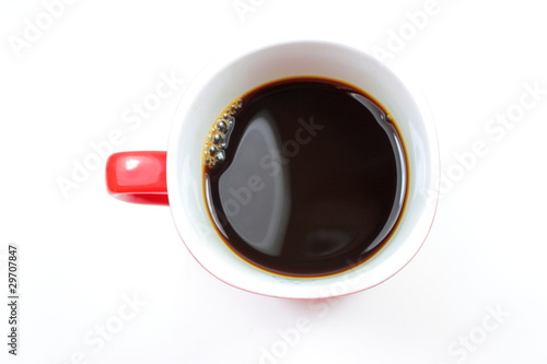 Red mug of coffee