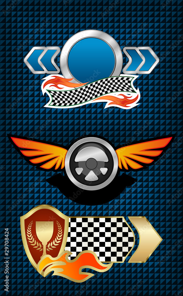 Fototapeta premium Racing symbols and icons