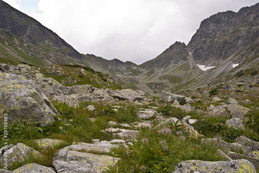 top of the high-mountain Tatras valley