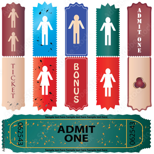 admit one ticket - colored vector