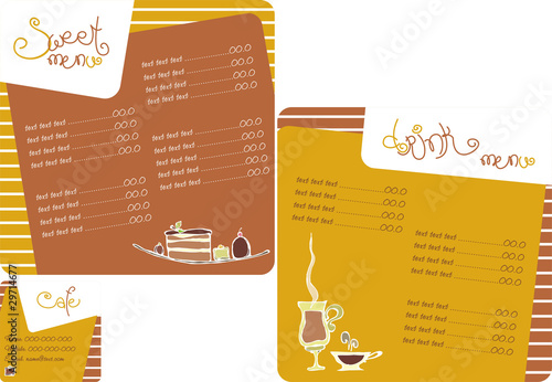 Template menu for coffee shop