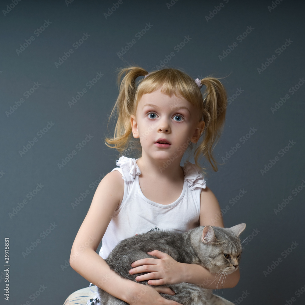 Girl and cat_3 Girl and cat_3