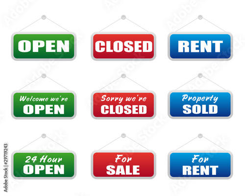 Collection of signboards