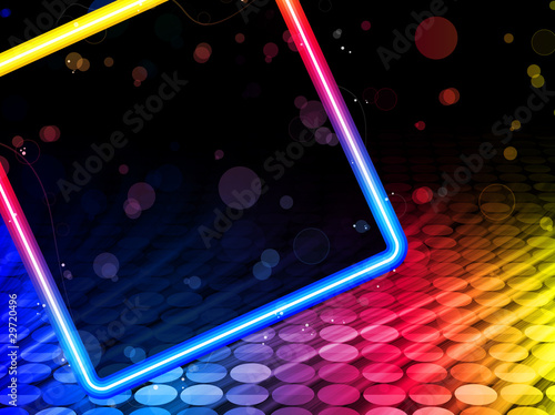 Disco Abstract Square Box on Black Background