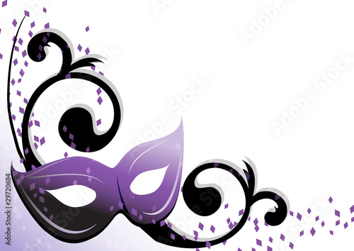 decorazione maschera viola