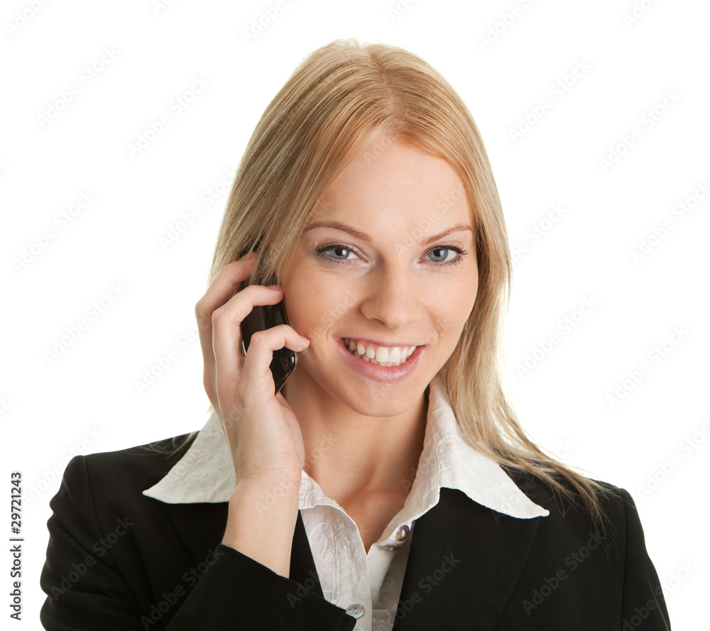 Businesswoman talking on mobile phone Businesswoman talking on mobile phone