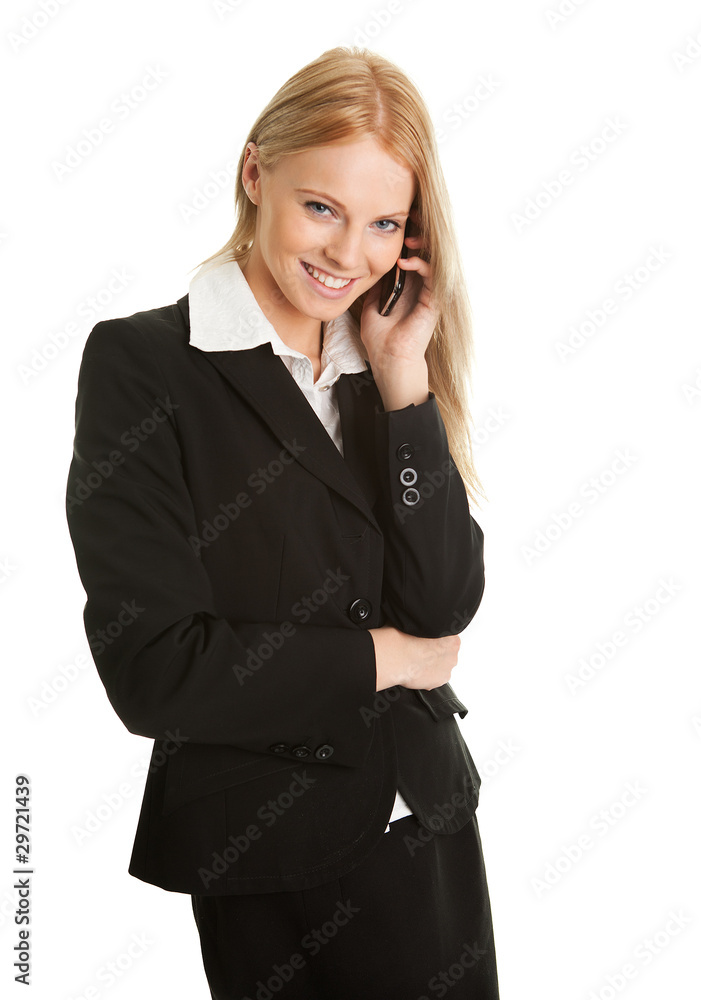 Businesswoman talking on mobile phone Businesswoman talking on mobile phone
