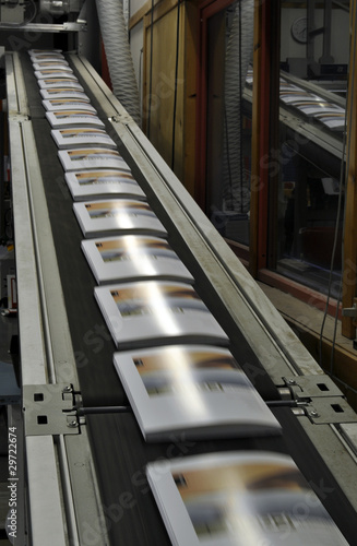 assembly line of books