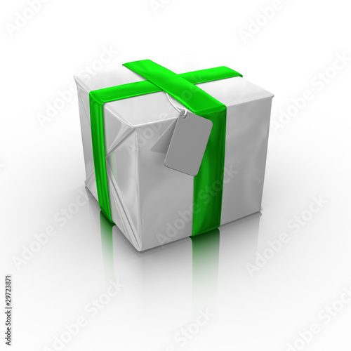 Green and white gift box