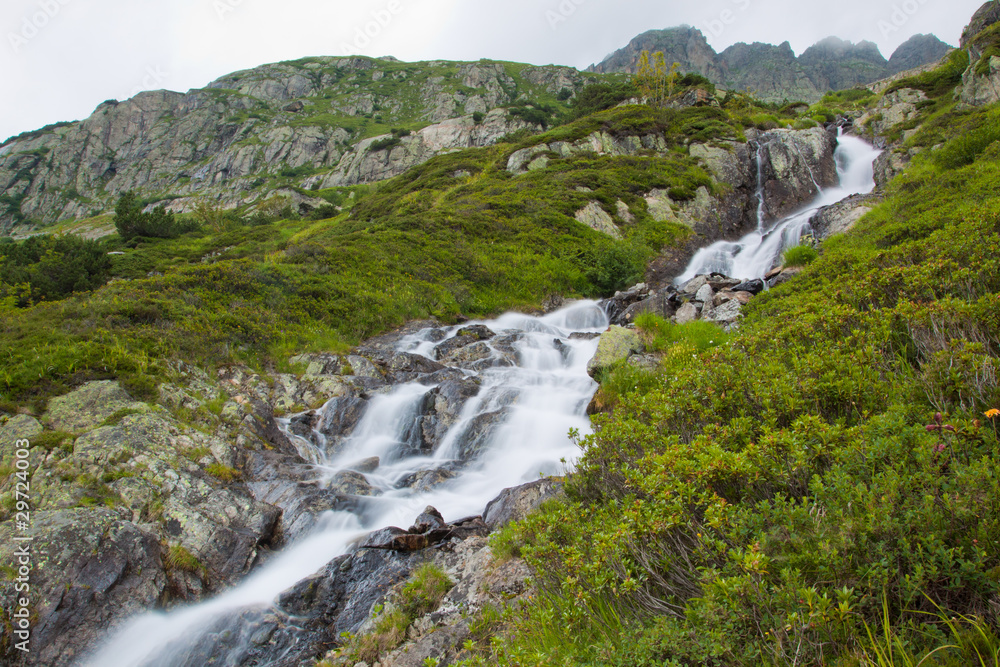 Waterfall in green nature Waterfall in green nature