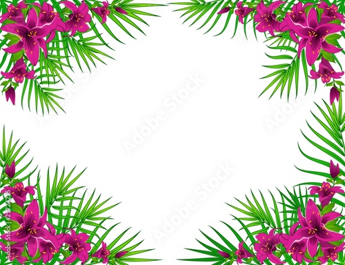 Background with beautiful tropical lillies © Forewer
