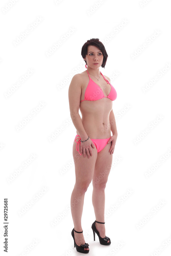 Fototapeta premium girl in a pink bikini