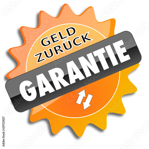 Button Geld Zurück Garantie orange