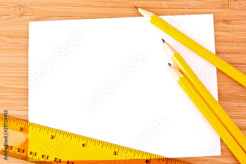 Pencils  paper and ruler