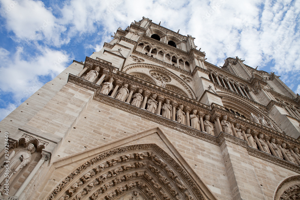 Fototapeta premium Landmark Gothic cathedral Notre-dame on Cite island in Paris Fra