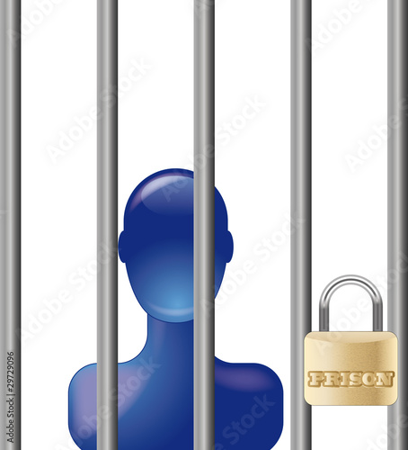 Blue person in prison