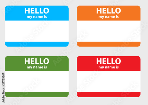 Hello my name cards set