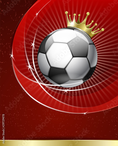 Football with a gold crown. A vector illustration