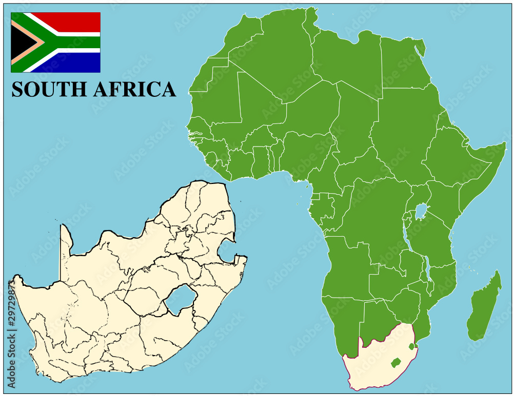 South Africa emblem map africa world business success background