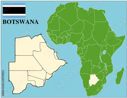 Botswana emblem map africa world business success background