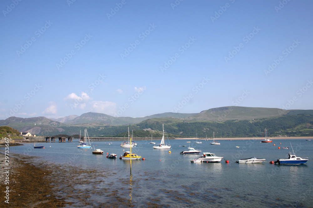 Bridge over River Mawddach, Barmouth, North Wales